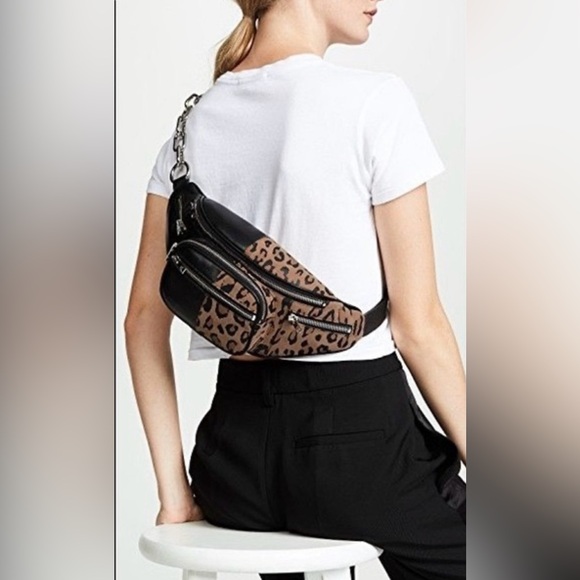 Alexander Wang Lambskin Suede Leopard Attica Belt Bag Black - Picture 4 of 10